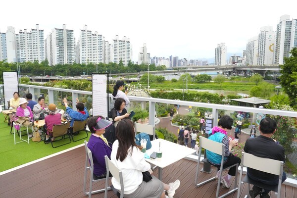 중랑장미카페 테라스 전경