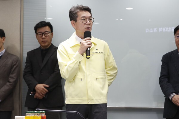 지난 13일 ‘겨울철 재난안전대책본부 개소식’에서 발언하는 정원오 성동구청장